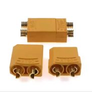 نمای کنار هم کانکتور باتری XT90 نری و مادگی