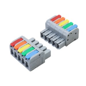 ترمینال فشاری اهرمی ۵ به ۵ جداشونده نمای اصلی