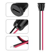 کانکتور مادگی USB Type‑C روپنلی سیم‌دار دو رشته‌ای