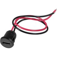 کانکتور مادگی USB Type‑C روپنلی با سیم لخت دو رشته‌ای